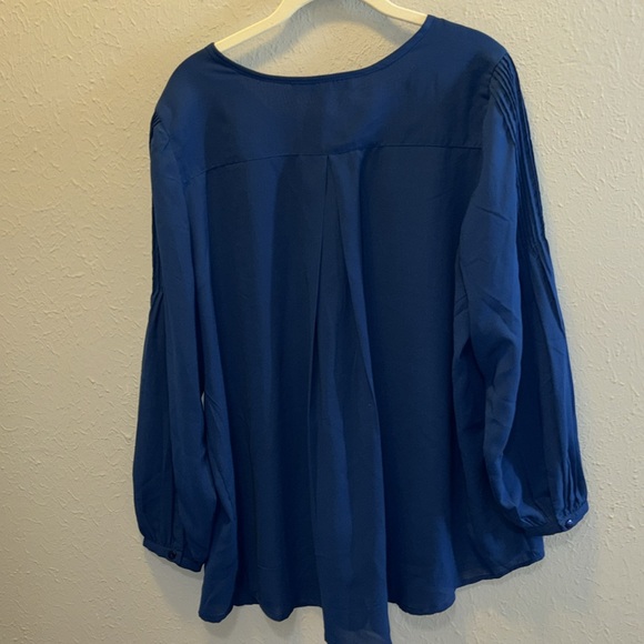 Royal Blue Denim 24/7 Blouse Top Embroidered Button Down Front Women’s Plus 18 - Picture 6 of 8